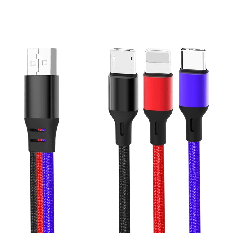 3 in 1 Braided Data Cable 1.2M