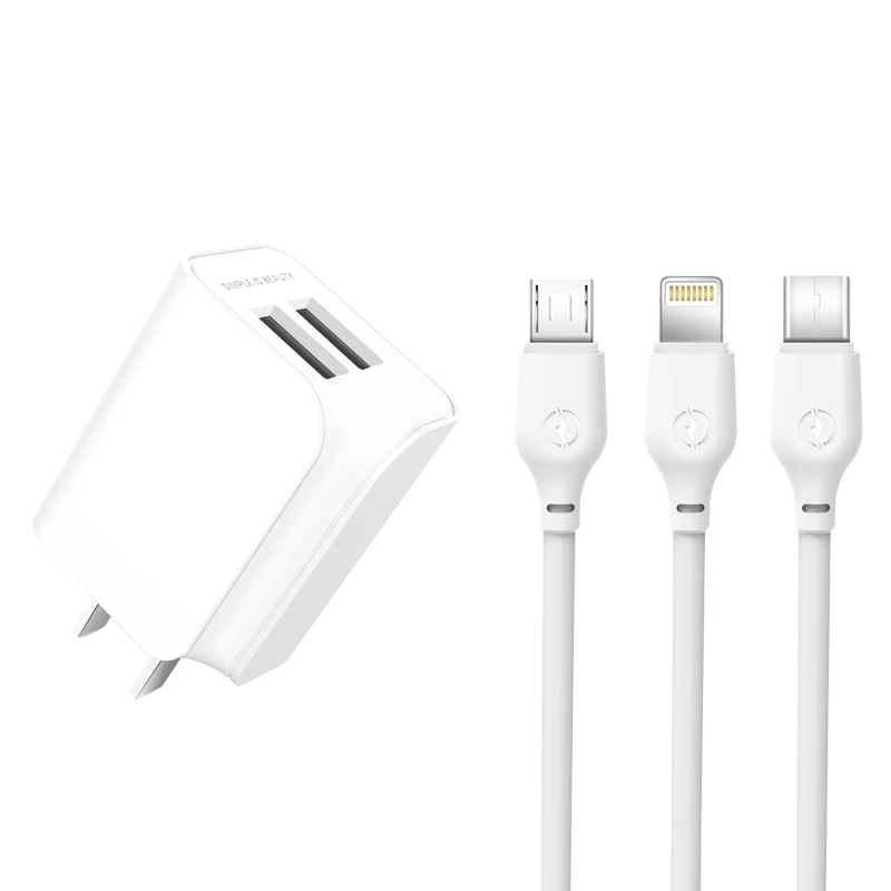 New Design Trunk Shape Replacable Plug Double USB Charger