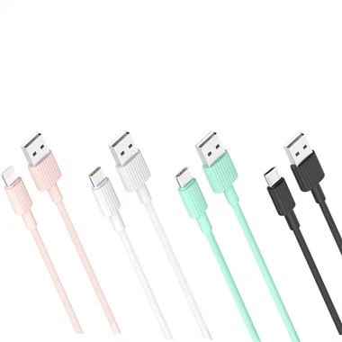 2.4A PVC USB Cable 1 Meter Fpr Micro Type C and Lightning