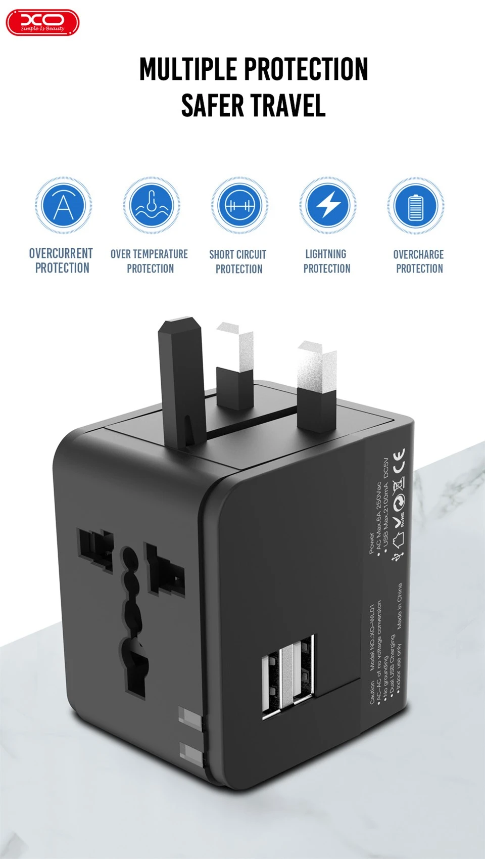 Universal Travel Charger For UK, EU, US