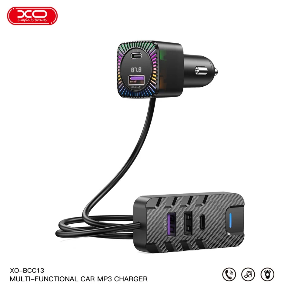 XO BCC13 Car Charger 5V3.1V With Ambient Light