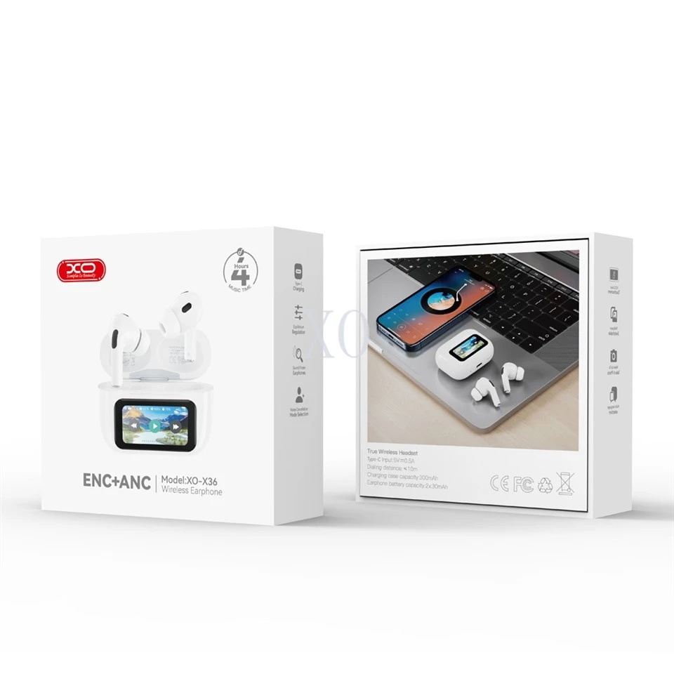 XO X36 Smart Screen ANC TWS Bluetooth Headset